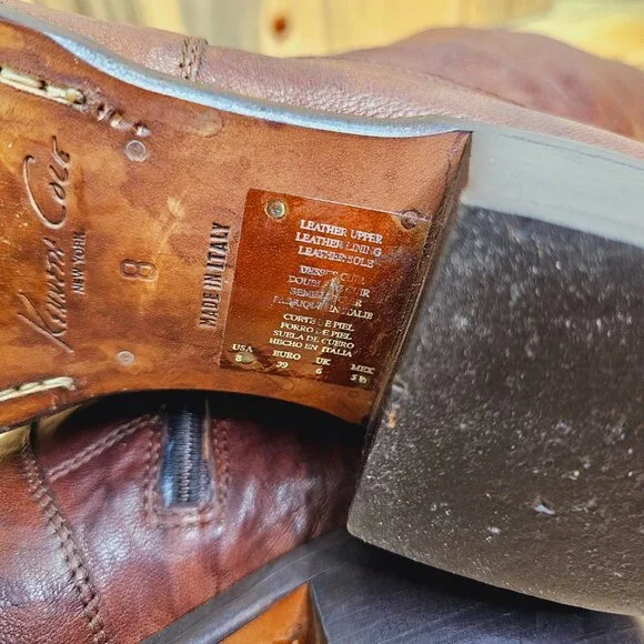 Kenneth Cole Brown Italian Leather Riding Boots - Picture 7 of 8